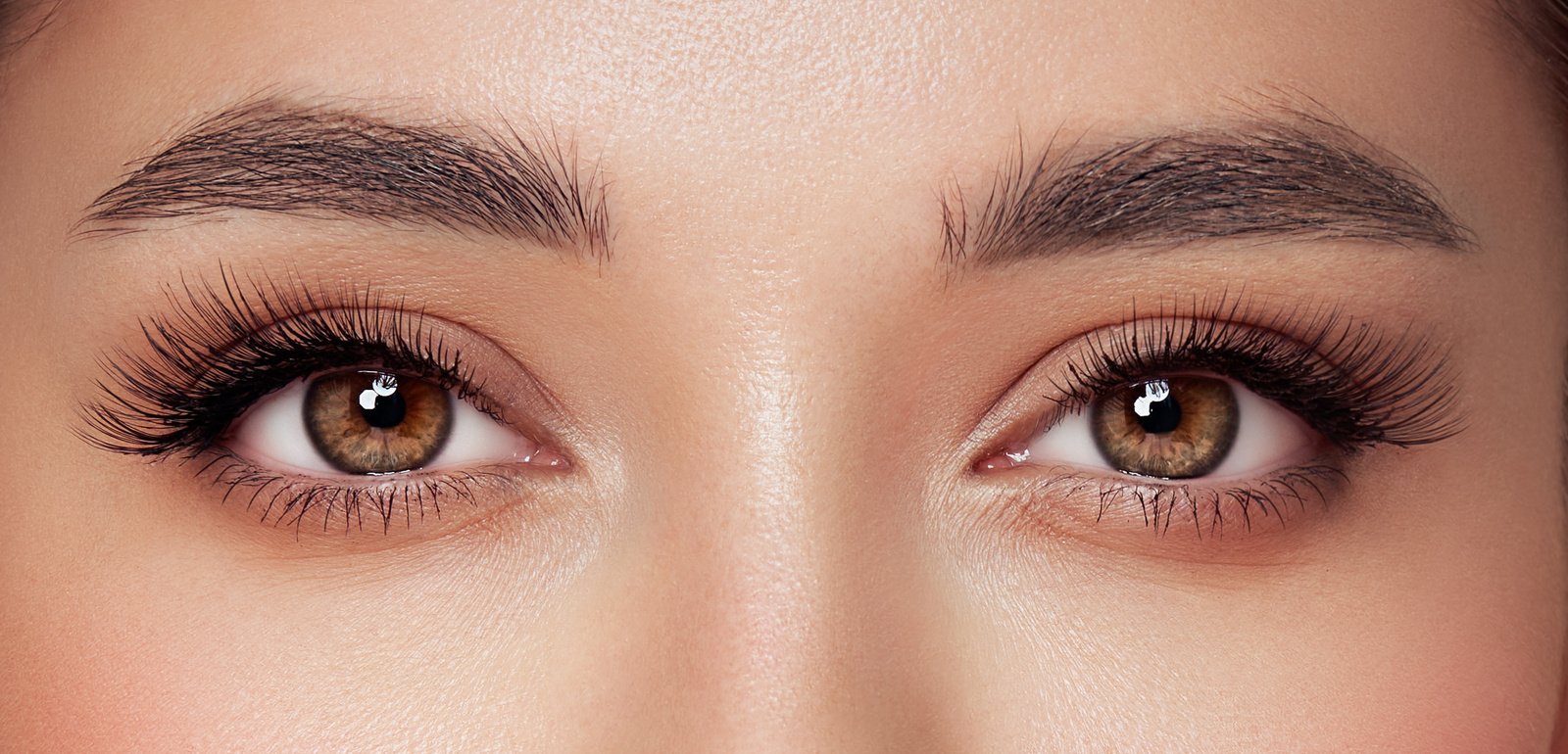 Beautiful female eyes with long eyelashes